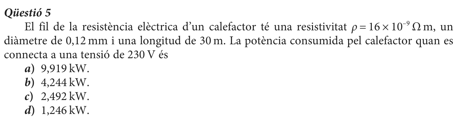 Enunciat · Qüestió 5, part 1