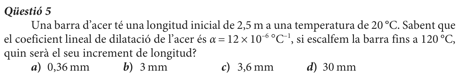 Enunciat · Qüestió 5, part 1