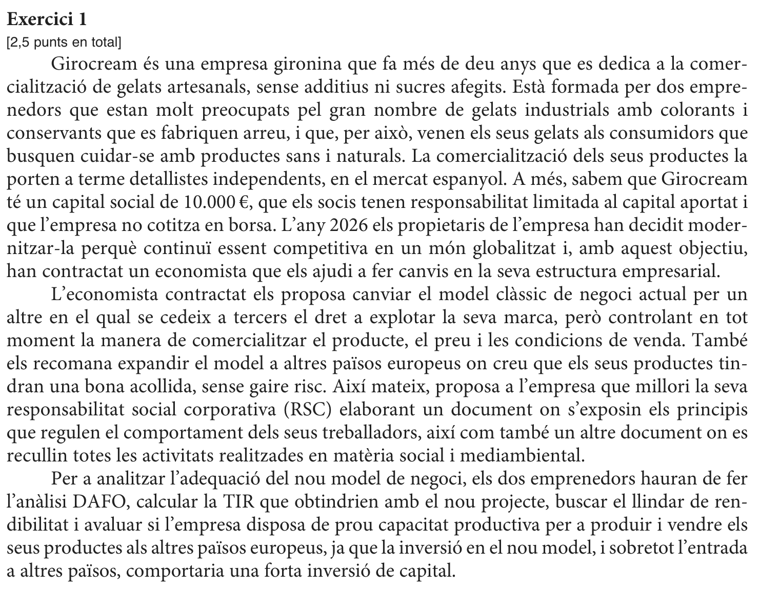Enunciat comú · Exercici 1, part 1