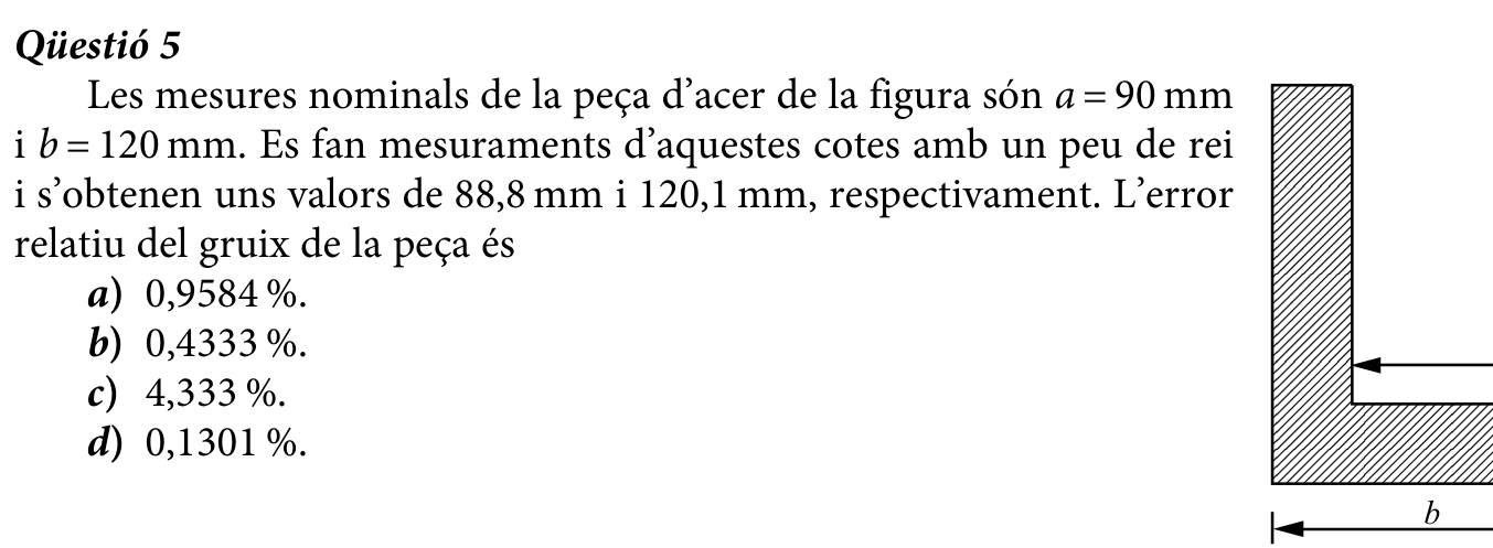 Enunciat · Qüestió 5, part 1