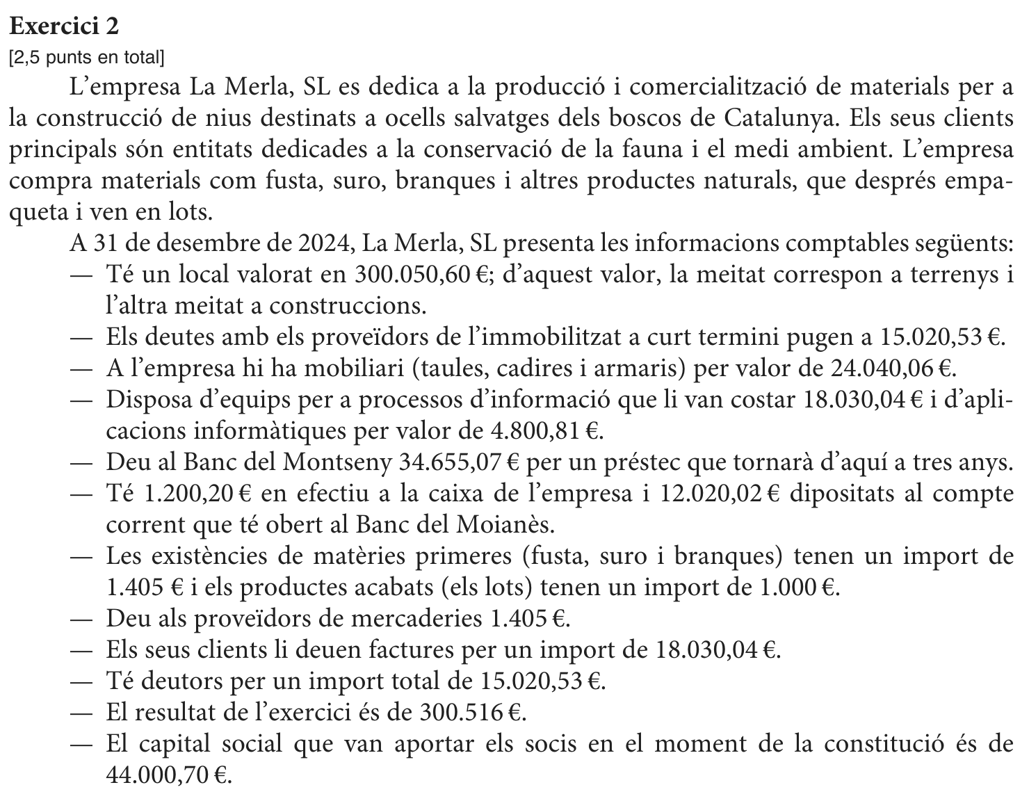 Enunciat comú · Exercici 2, part 1