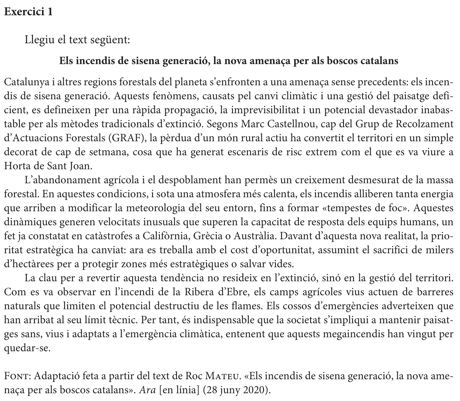 Enunciat comú · Exercici 1, part 1
