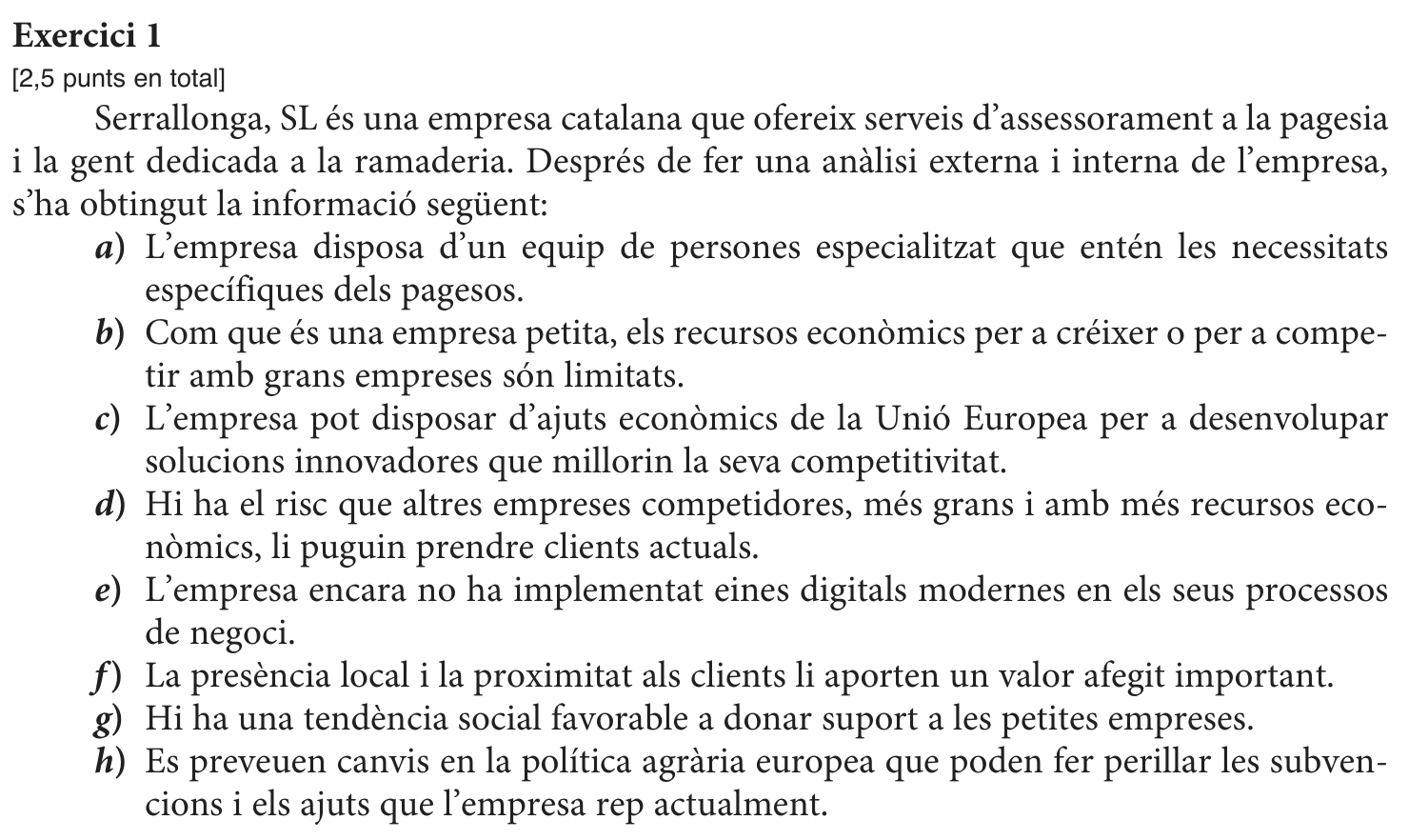 Enunciat comú · Exercici 1, part 1