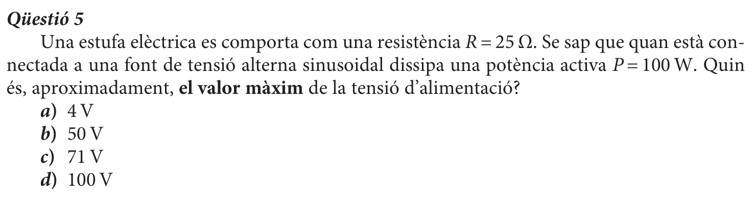 Enunciat · Qüestió 5, part 1